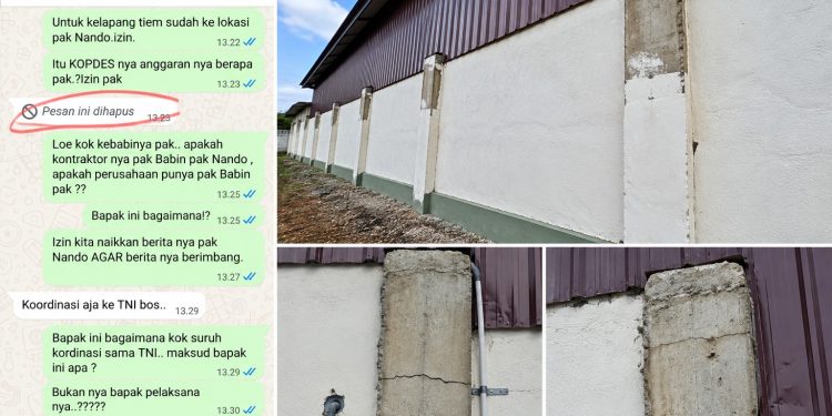 Bangunan Kopdes Penago Baru Mulai Retak, Warga Desak BPK dan Kejati Turun