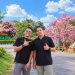 Viral Bunga Sakura di Jalan Sudirman Muara Enim, Warga Panang Jaya Ikut Abadikan Momen