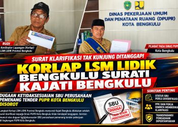 SURAT KLARIFIKASI TAK KUNJUNG DITANGGAPI, KORLAP LSM LIDIK BENGKULU SURATI KAJATI