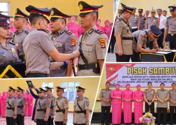 Kapolres Lampung Tengah Pimpin Sertijab Kapolsek dan Lantik Kasi Humas, 8 Pejabat Bergeser