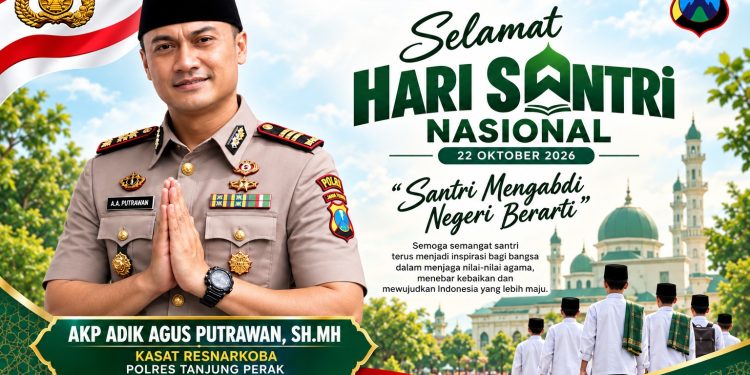 Kasatresnarkoba Polres Pelabuhan Tanjung Perak AKP Adik Agus Putrawan Sampaikan Pesan Hari Santri: Santri Mengabdi, Negeri Berarti